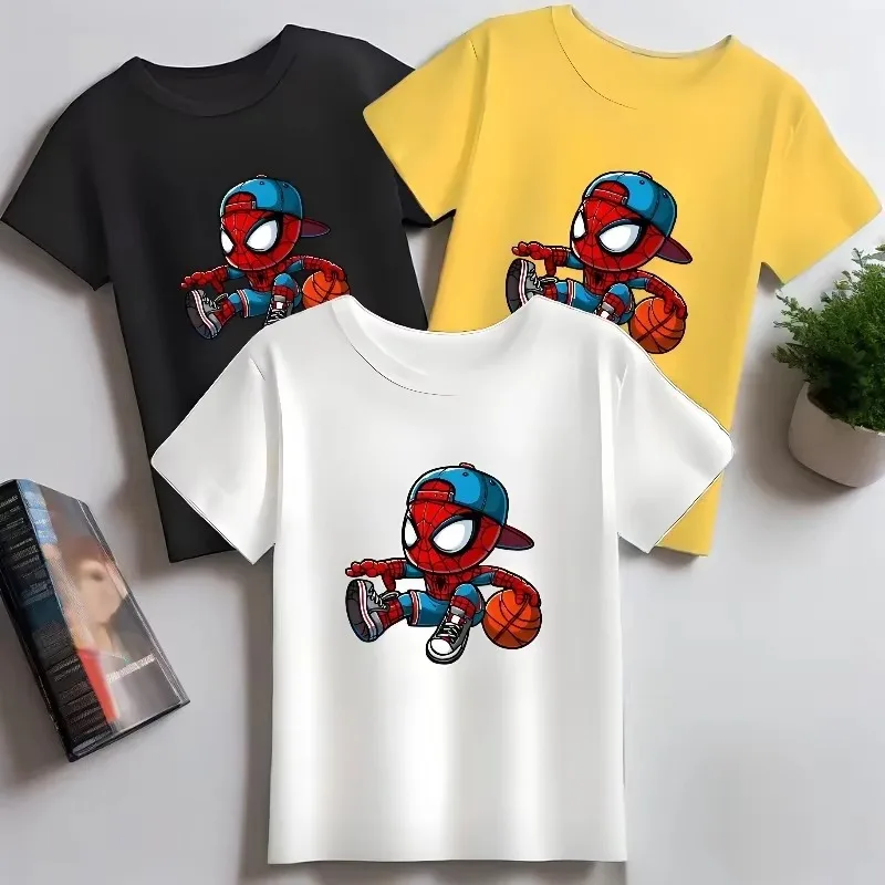 

Summer Short Sleeved Spider Man Printed Cotton Children's T-shirt Casual Children's Clothing Boys and Girls Cool T-shirt