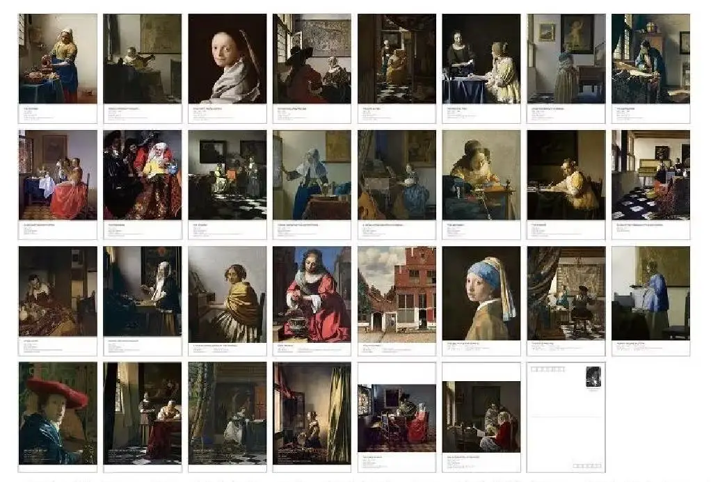 30 Sheets/Set Johannes Vermeer Artwork Postcards Famous Artist Series Wish Card Creative Greeting Card For Gift Message Decor view 3
