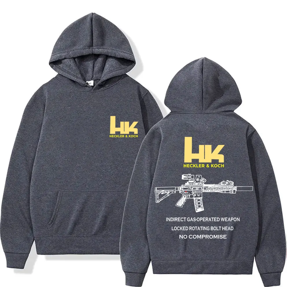 Winter and Autumn Warmth-Resistant Hooded Sweatshirt Heckler & Koch HK Fashion M4 Gun-shaped Design Men's Retro Trend