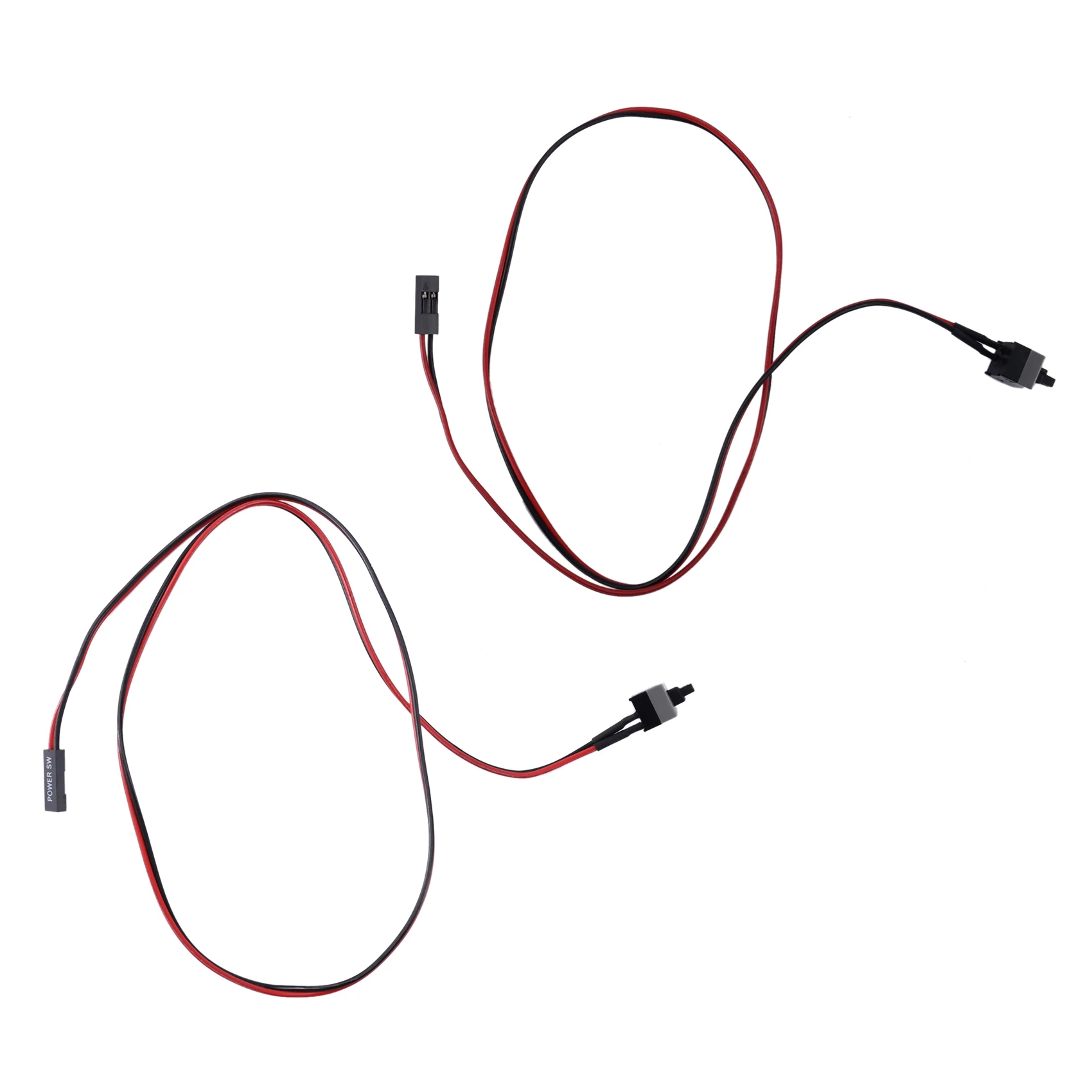 2 Pack 2 Pin Sw Pc Voedingskabel Aan/Uit Drukknop Atx Computer Switch Draad 45Cm