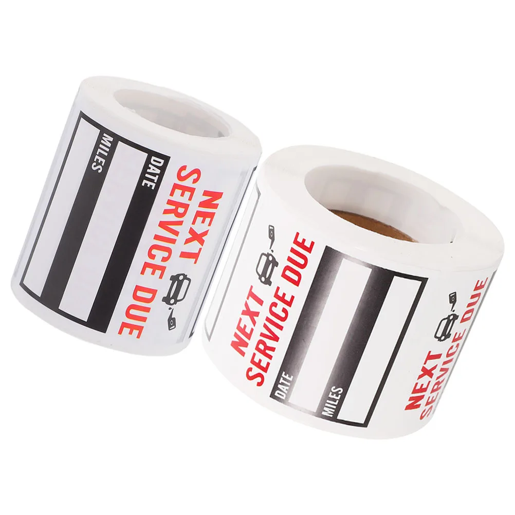 ملصقات تذكير مريحة لتغيير الزيت، 2 لفات، ملصقات قابلة للإزالة مقاومة للماء لزجاج السيارة الأمامي والمزيد من ملصق تغيير الزيت #1