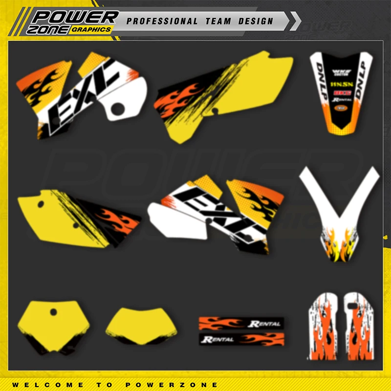 

PowerZone Custom для KTM 2003 2004 SXF 2004 EXC Team графические наклейки для комплекта наклеек 3 м, наклейки для мотоцикла 004