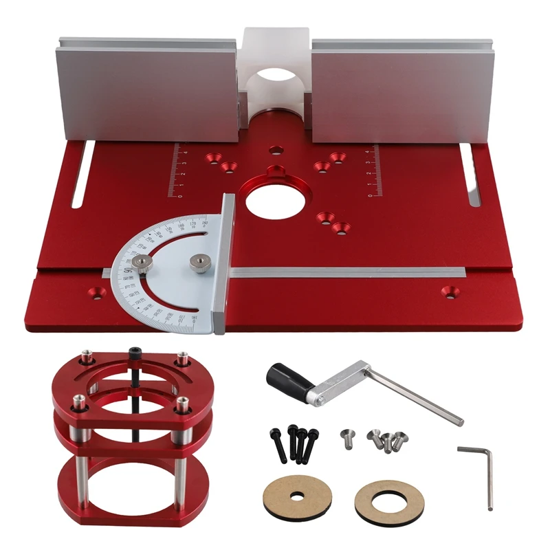 

Woodworking Router Lift Kit Router Table Insert Plate Aluminum For 65Mm Diameter Motors W/ Miter Gauge Guide And Bracket