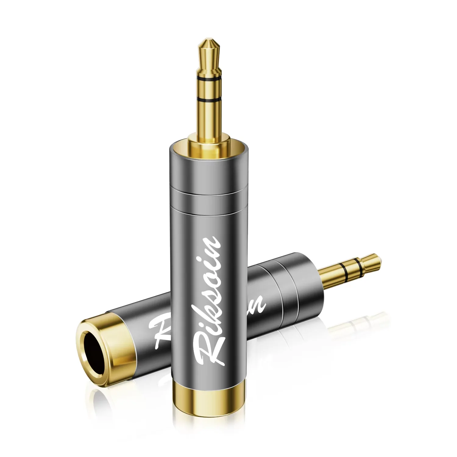 1/2/4pcs Female Jack Adapter Audio Adapter 3.5mm (1/8 Inch) Male to 6.35mm  For Guitar, Digital Piano, Microphones, Speaker, Amp