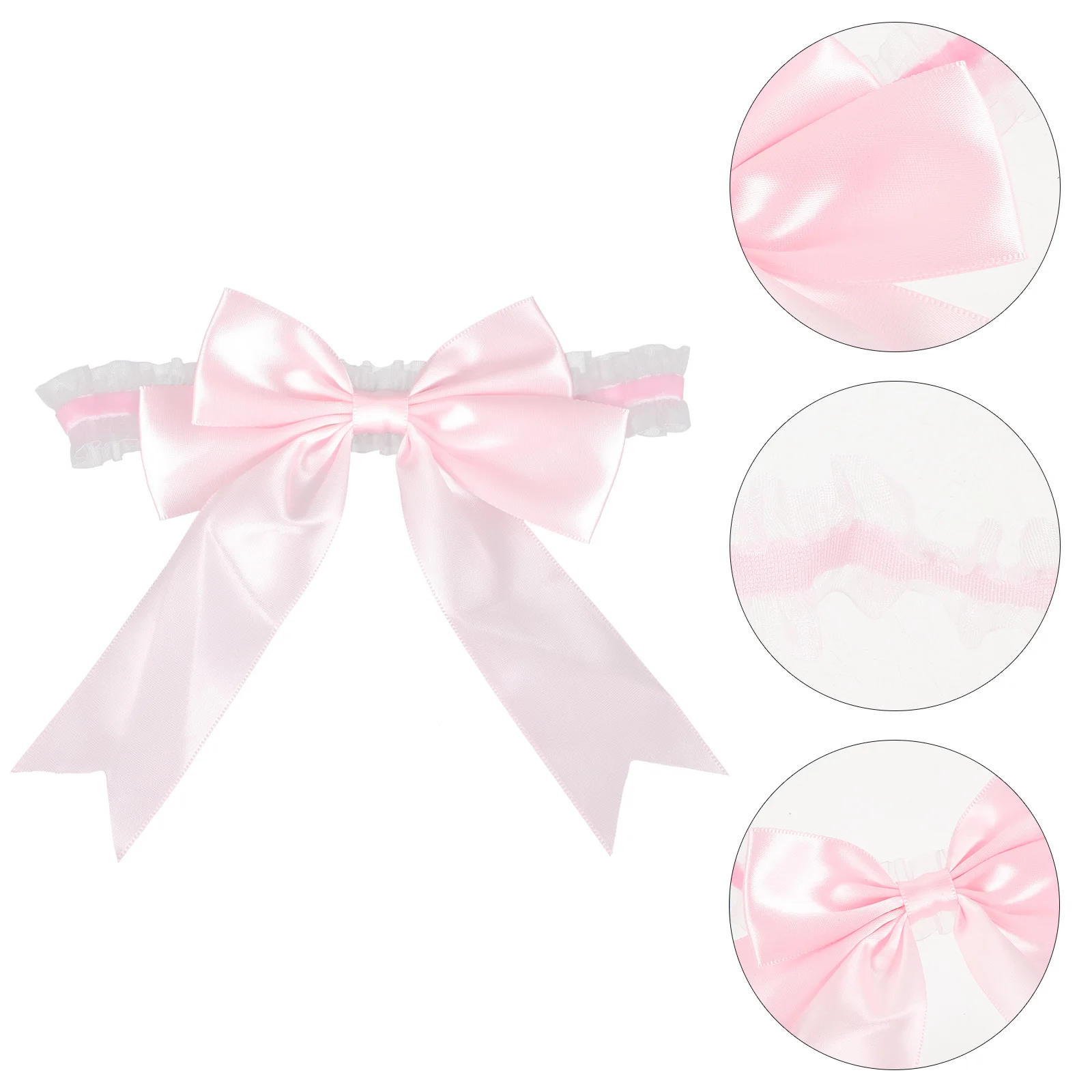 

1pc Butterfly Lace Garter Wedding Bridal Thigh Ring Elastic Leg Band Pink Soft Flexible Accessory For Bride Prom Party