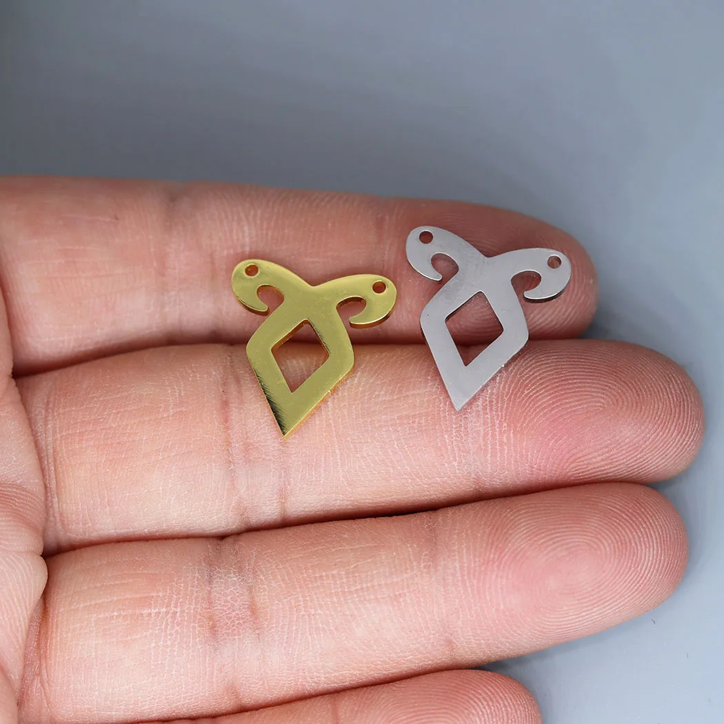 5pcs/lot Angelic Power Rune Charm Pendant For Necklace Bracelets Jewelry Crafts Making Findings Handmade Stainless Steel Charm