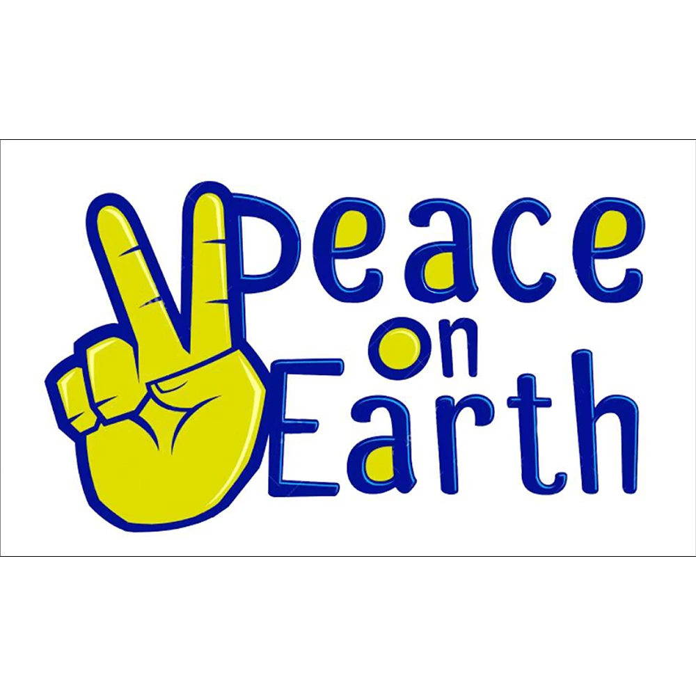 2x3ft PEACE ON EARTH Flag 150cmx90cm CUSTOM Victory BANNER