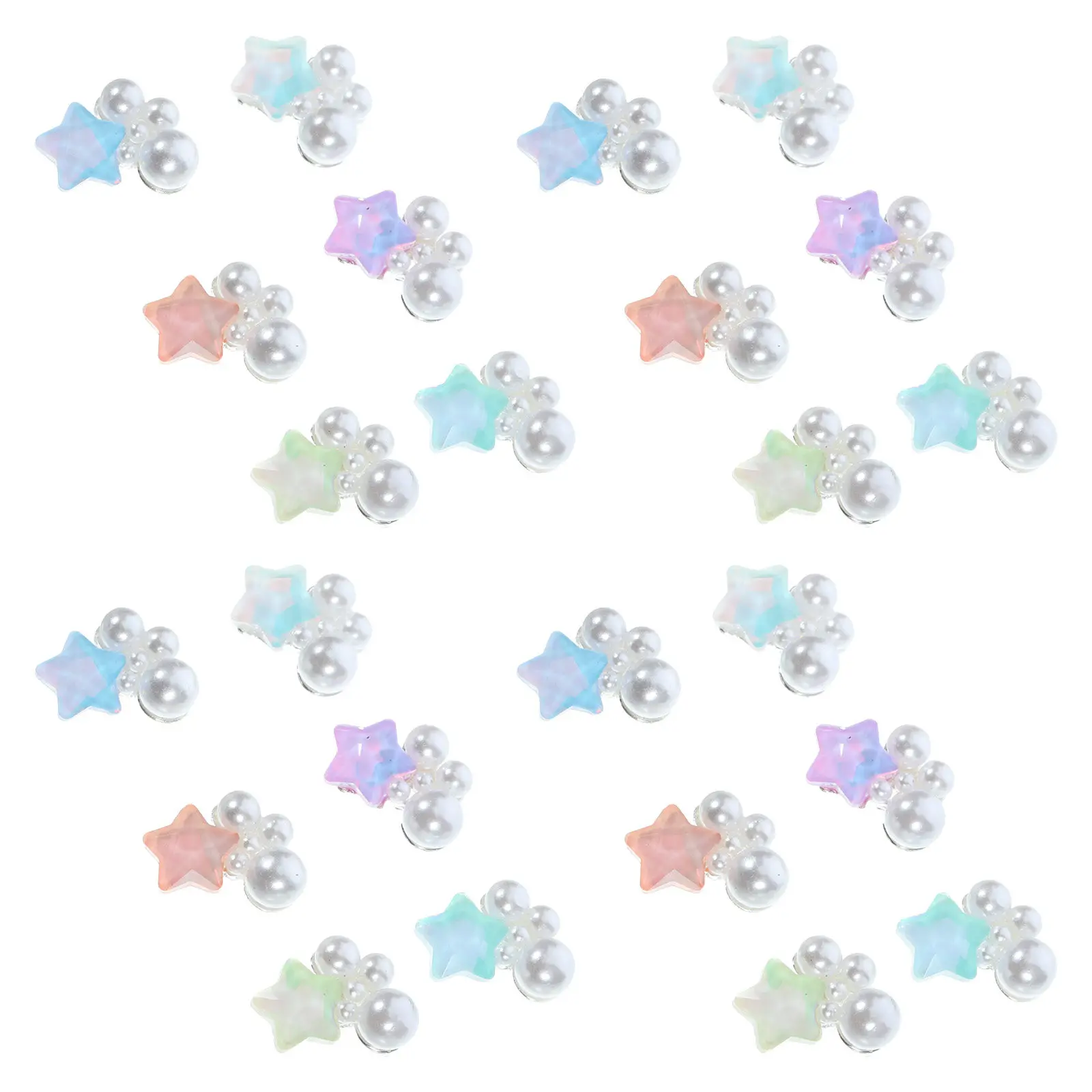 

30 шт. жемчужных звездных украшений для ногтей, элегантные декорации для маникюра, разных размеров, для DIY-дизайна ногтей, натуральных и искусственных ногтей, товары для вечеринок