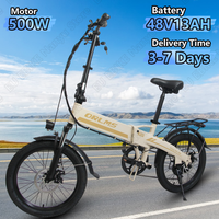 ORLMS-S9 Electric Bike 500W Motor 48V13AH Removable Lithium Battery Adult Electric Bike 20-inch Tire City Commuter Folding Ebike