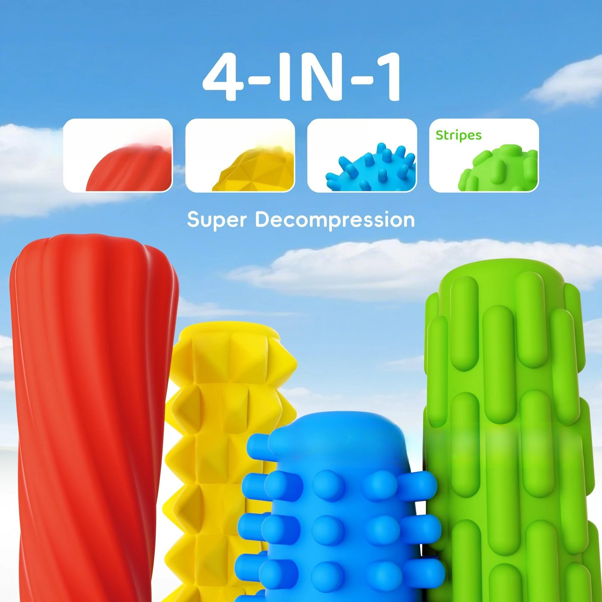 Fashion Creative Hot-selling Fashion 4-piece Textured Silicone Pencil Holder Tactile ADHD and Autism Anxiety Relief