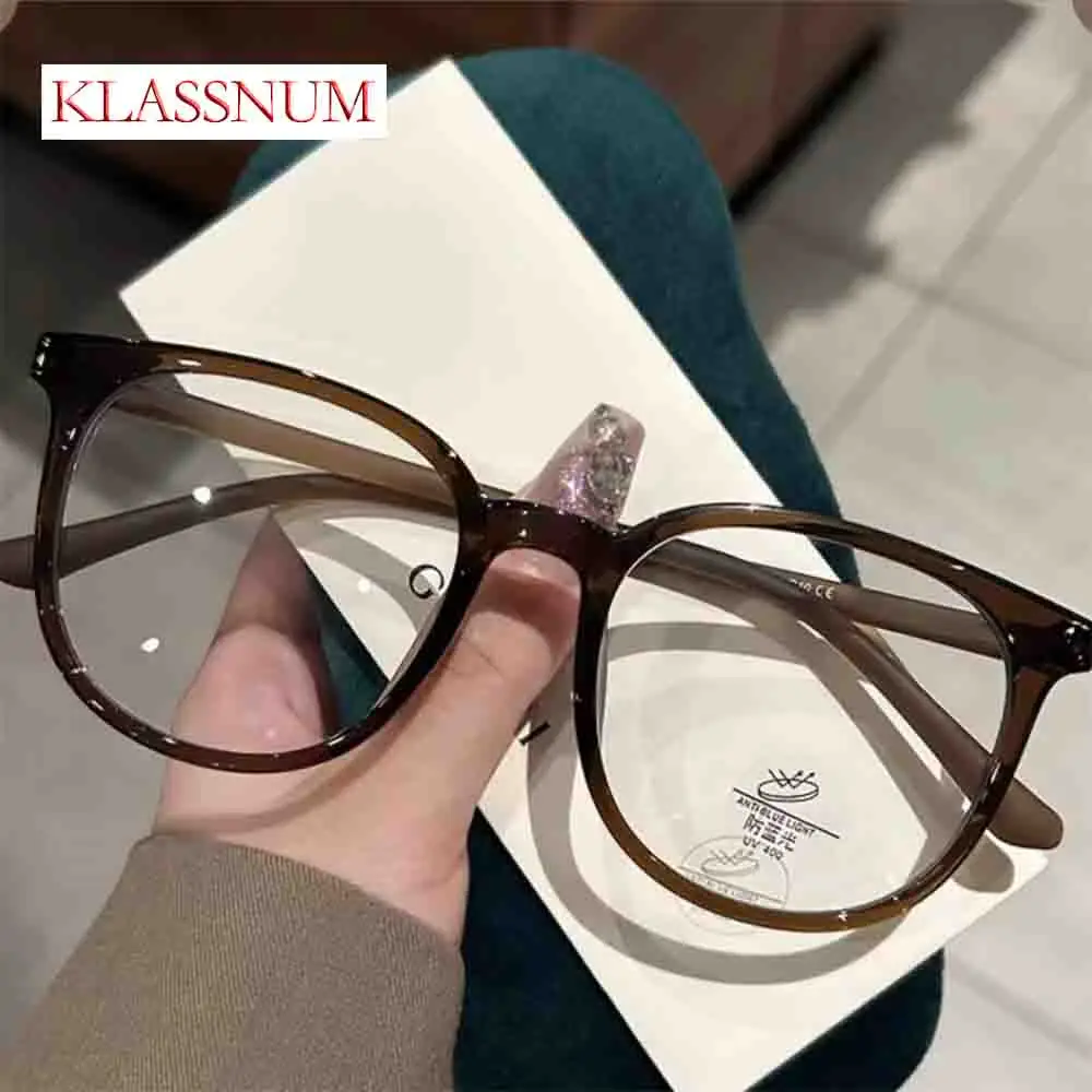 Luxury Finished Myopia Glasses for Ladies Unisex Vintage Blue Light Blocking Eyewear Fashion Women\'s Minus Sight Eyeglasses -4.0
