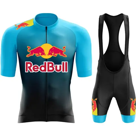 Sportswear Cycling Man Red Bull Jersey Men 2024 Men's Mtb Clothing Sports Set Clothes Pants Gel Laser Cut Shorts Bike Outfit Bib