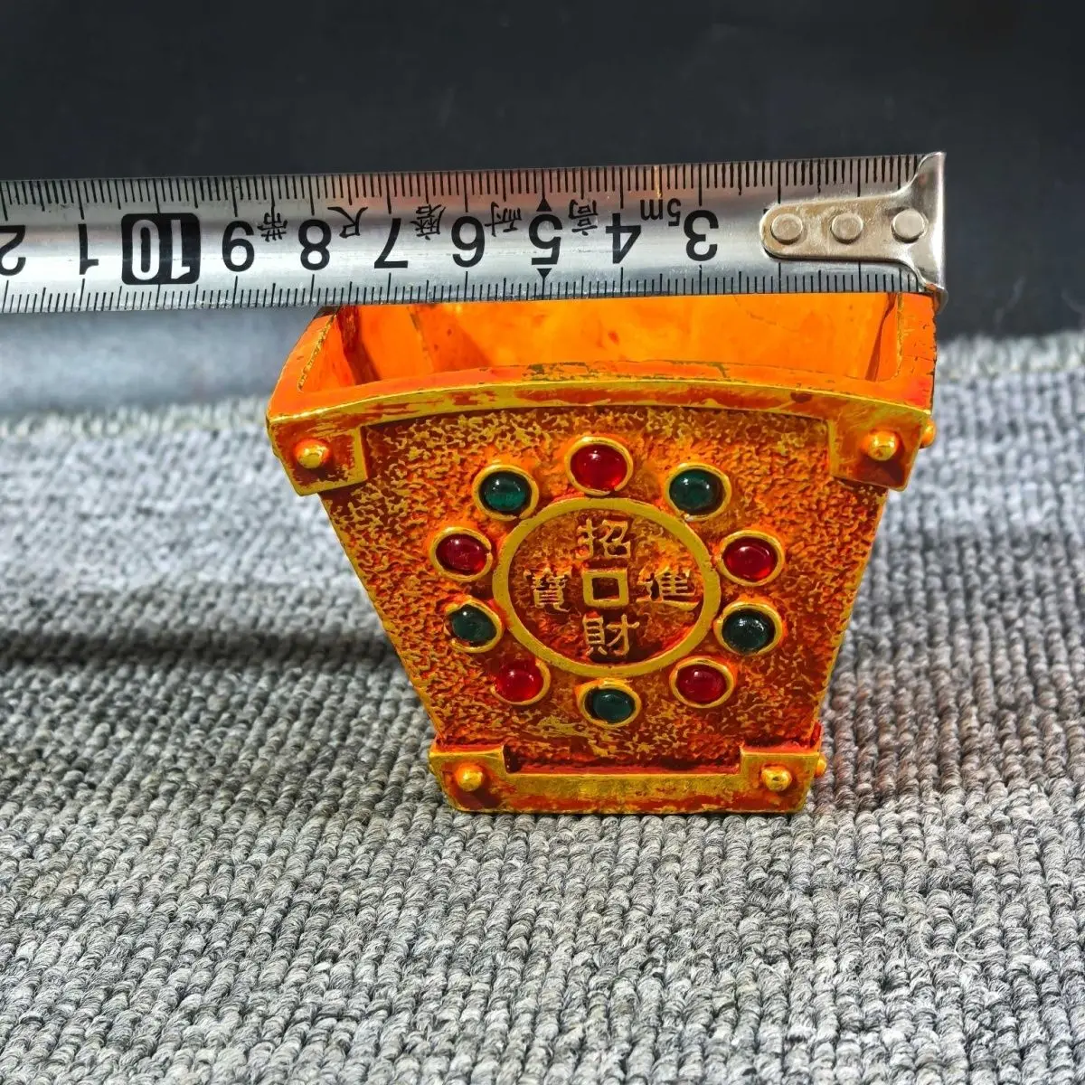 Lucky Treasure Copper Alloy Rice Dou Bagua Inlaid Gemstone Quartet Cornucopia Lucky Treasure Home Living Room Decorations