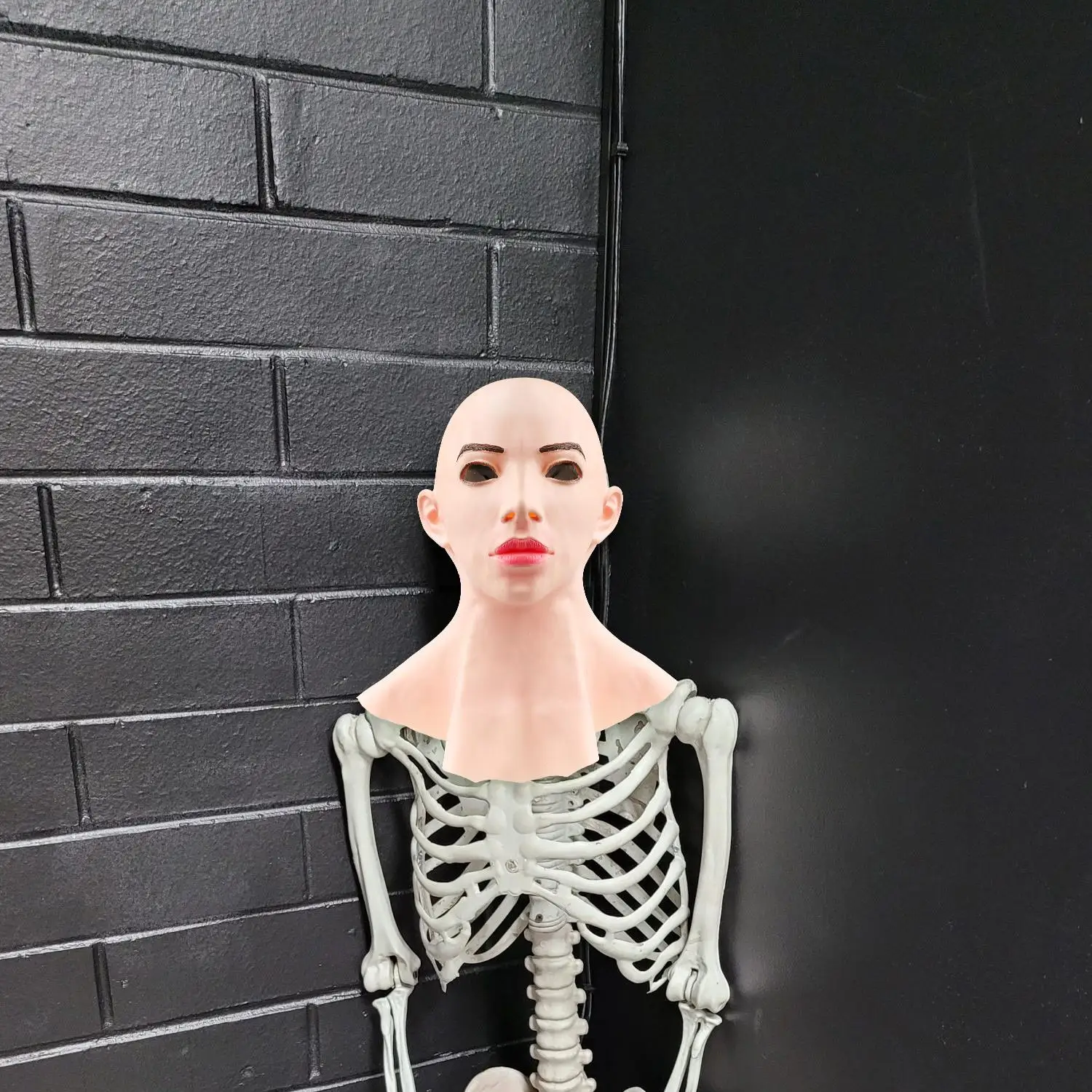 Cubierta de cabeza de látex femenina realista Cosplay Drag Queen disfraz de Halloween tocado