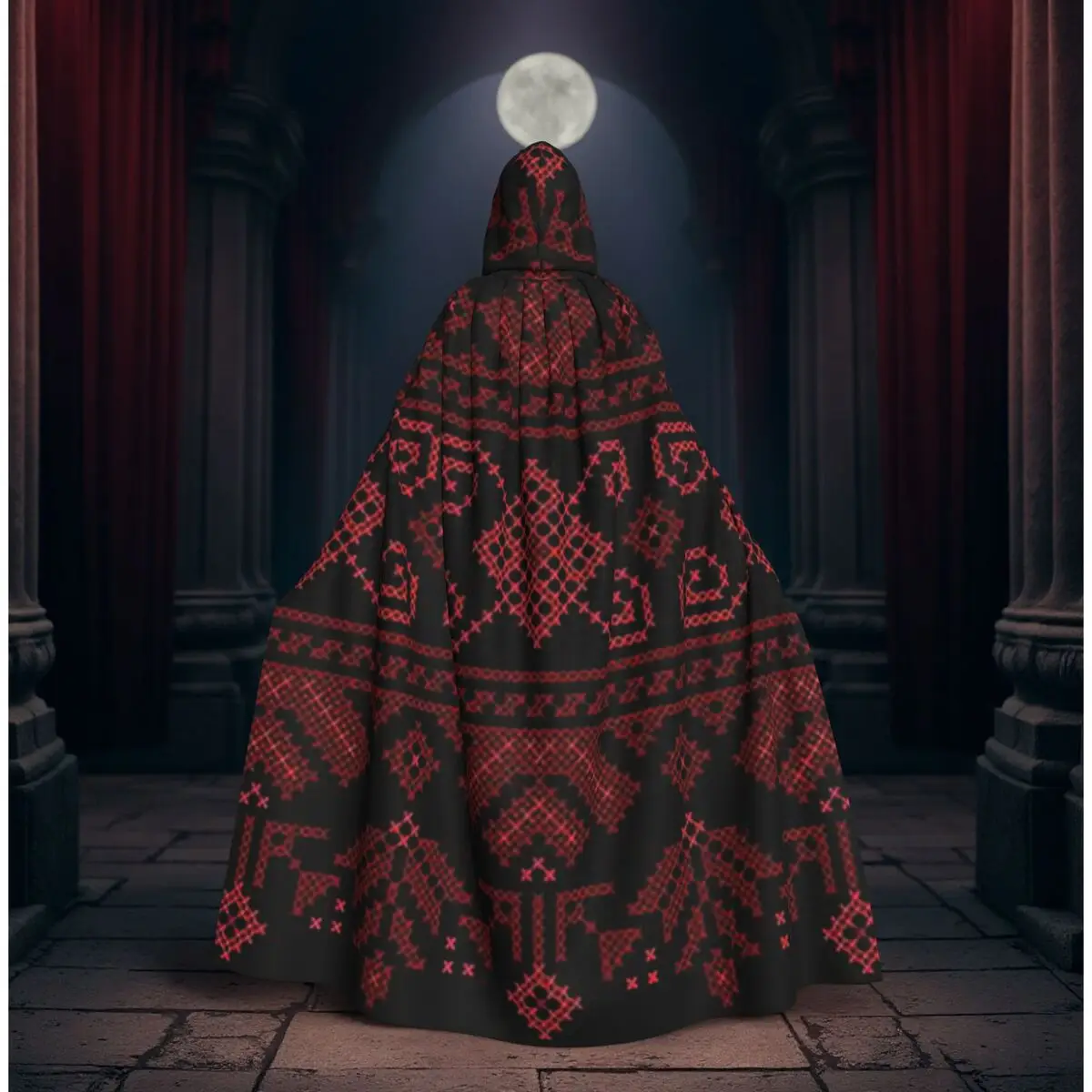 

Палестинско-иорданский традиционный реалистичный костюм с вышивкой татриз, длинный плащ с капюшоном, средневековый костюм ведьмы, косплей-накидка для взрослых