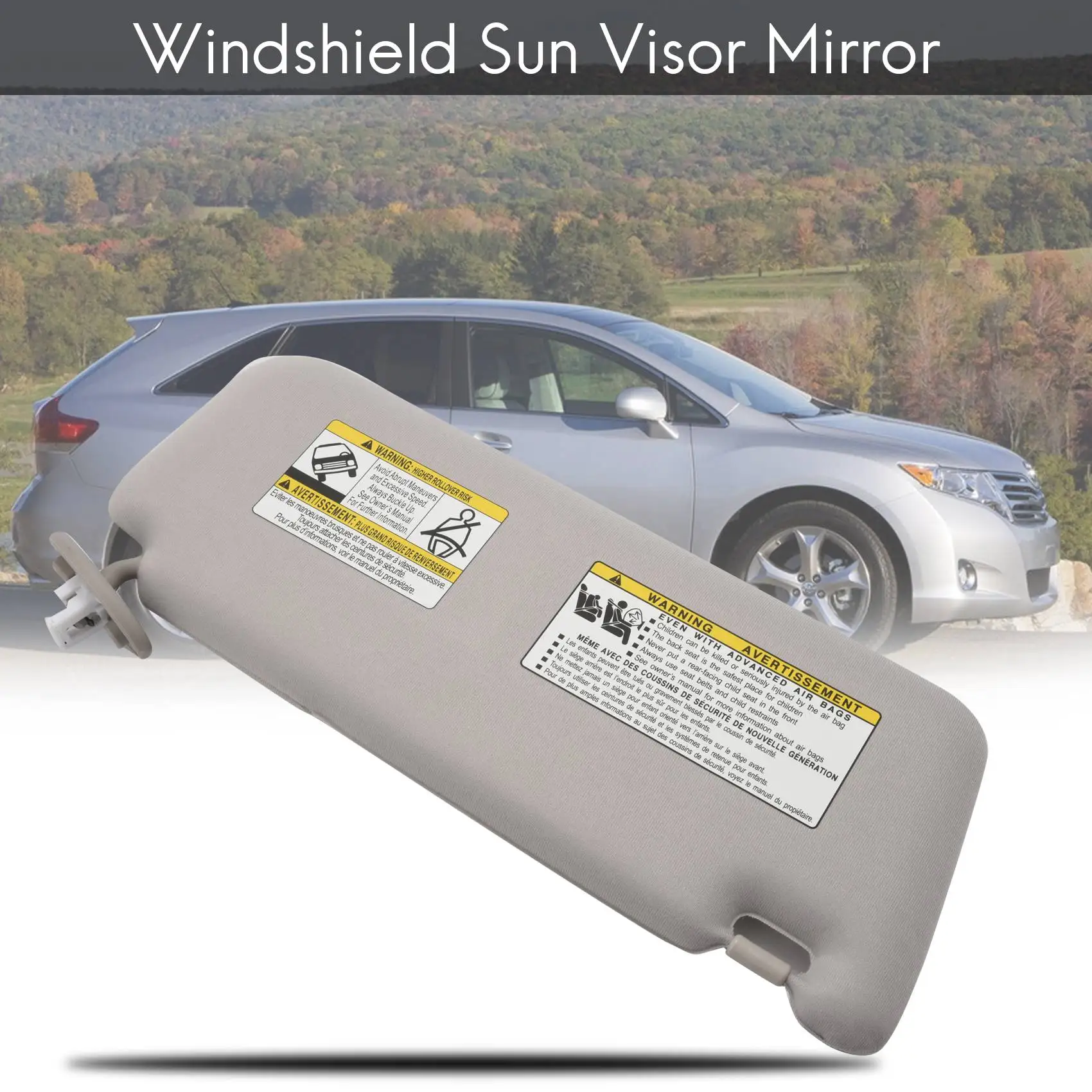 Classic-Gray Car Sun Visor Sunshade For TOYOTA 09-16 Venza Driver Side Left 74320-0T022-B1