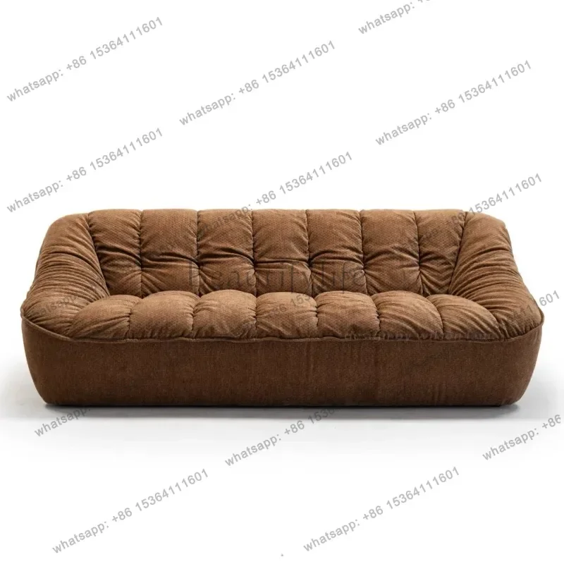 Best Sellers Medieval Style Retro Oil Wax Leather Bean Bag Sofa Compact Living Room Furniture For Small Apartments And Homestays