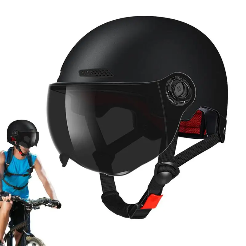 

Open Face Motorcycle Helmets Protective Biking Helmets With Anti-Glare Detachable Goggles 2H Hardness Cycling Helmets Skateboard