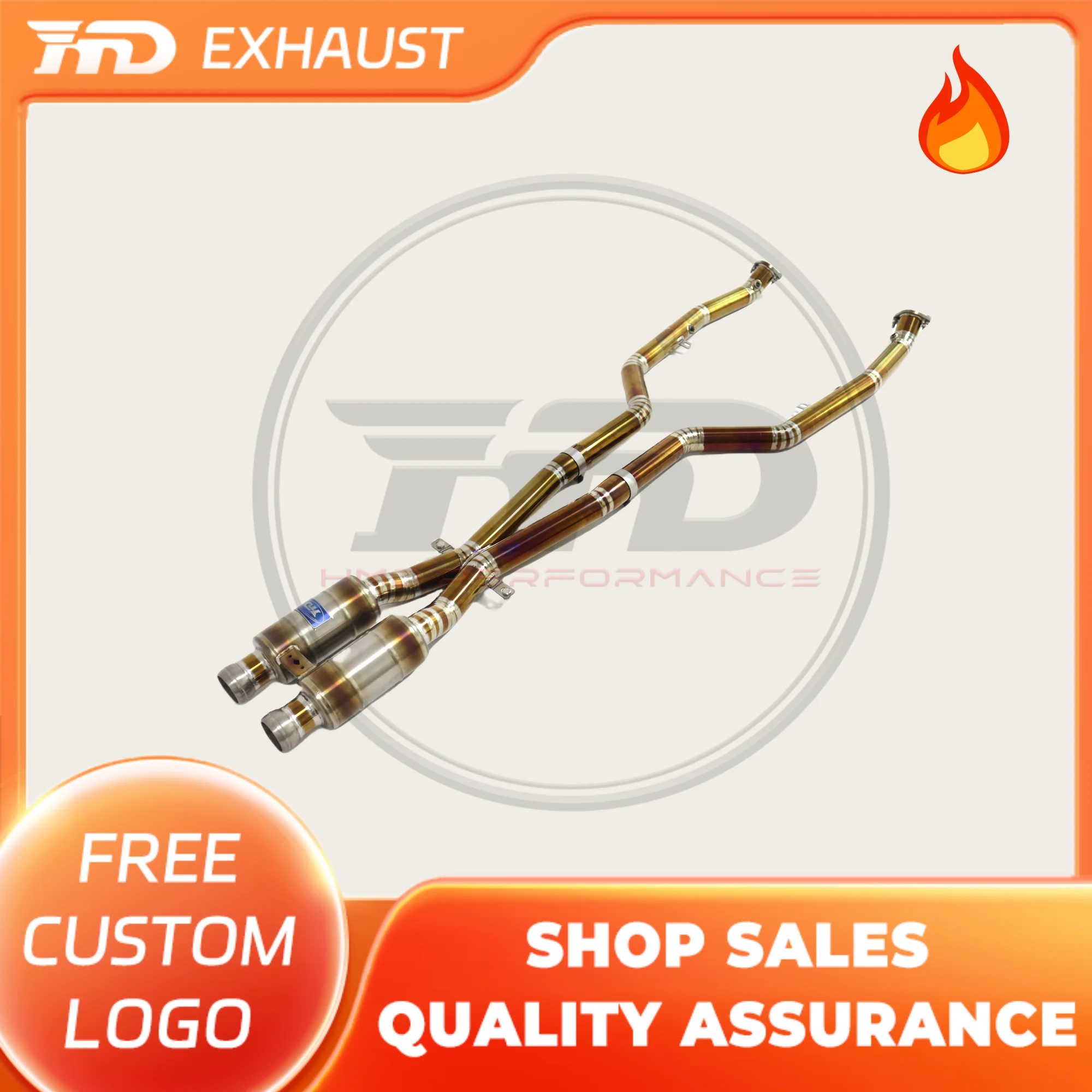 

HMD Hot sale Titanium Alloy Exhaust System Performance Middle Pipe For BMW E92 M3 Car Resonator Racing Pipe