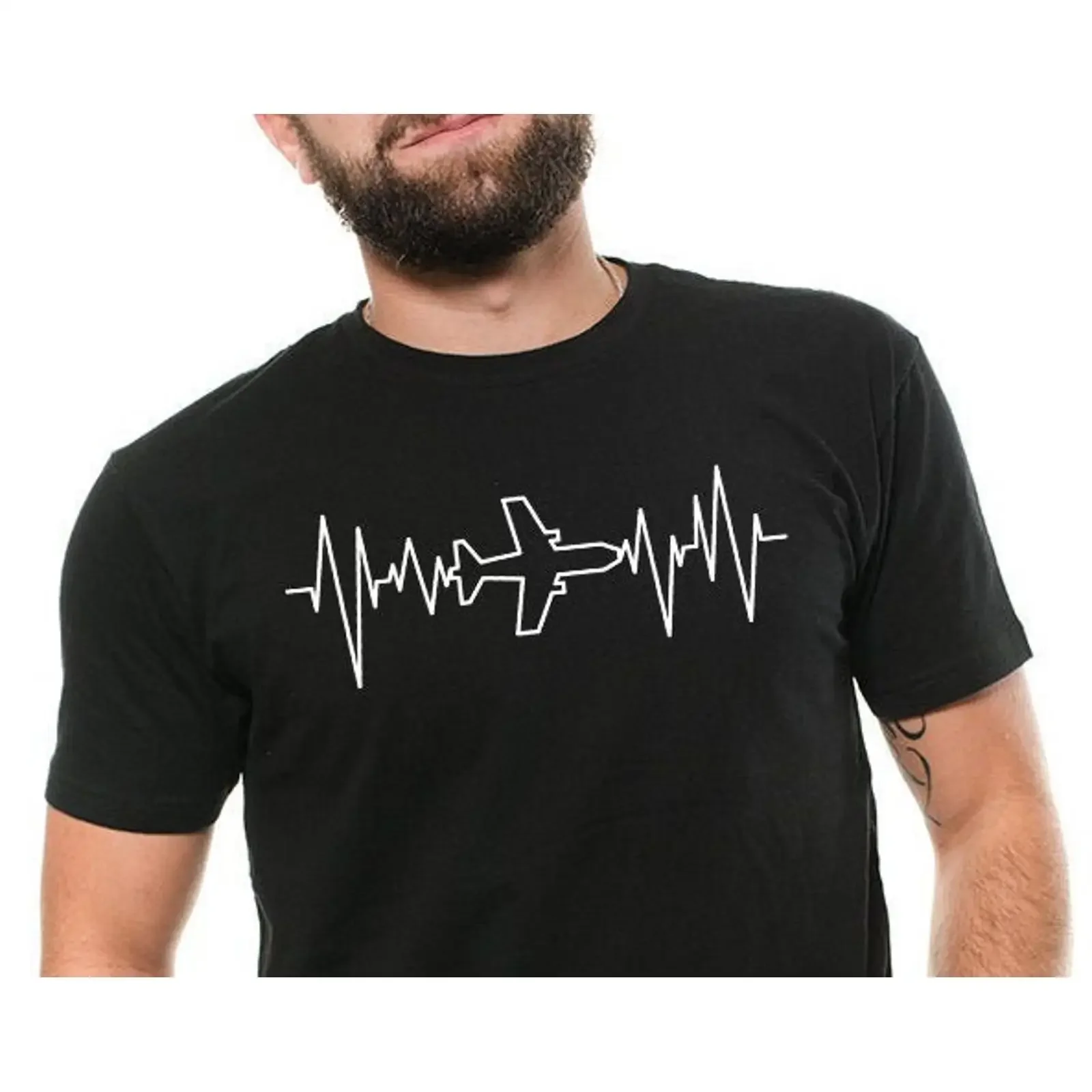 Airplane PiloT T Shirt Heartbeat Flying For Aviation vintage Washed Soft Stretched fashion Comfortable Top For Everyday Wear