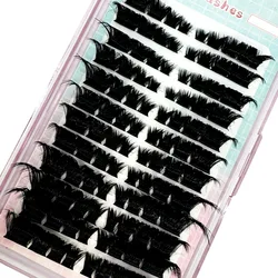 New Mix 3D Thick Fluffy Single Cluster Eyelash Extension Segmented Natural Mink Fox Eye Effect Lashes Individual False eyelashes