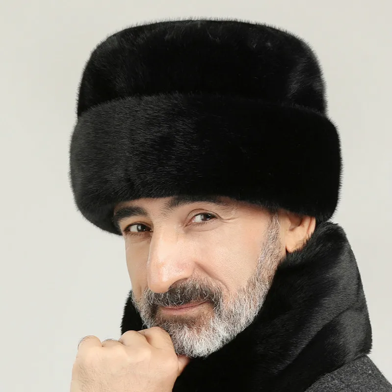 Men's Winter Cold-Proof Warm Imitated Mink Middle-Aged and Elderly