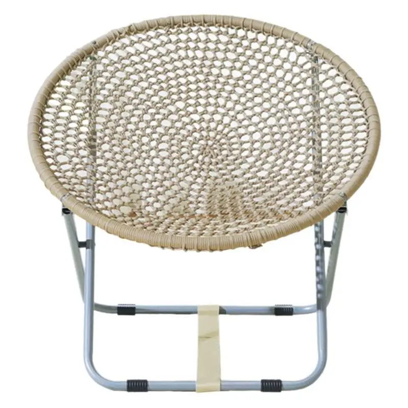

Indoor and outdoor folding chair Moon Polyester rope woven folding Moon Lazy Portable folding