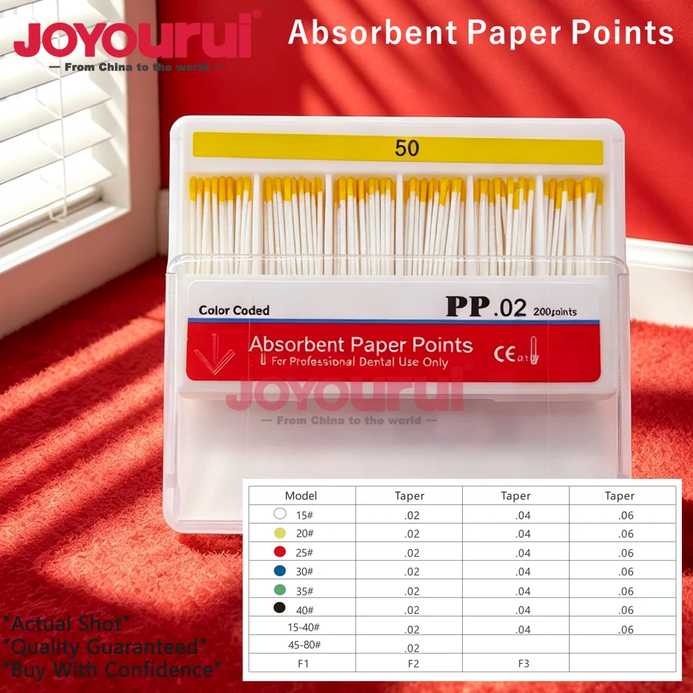 PP04 40#  Dental Absorbent Paper Points 04 Taper 15-40# F4 F5Cone Cleaning Root Canal Materials Endodontics Treatment Files Endo