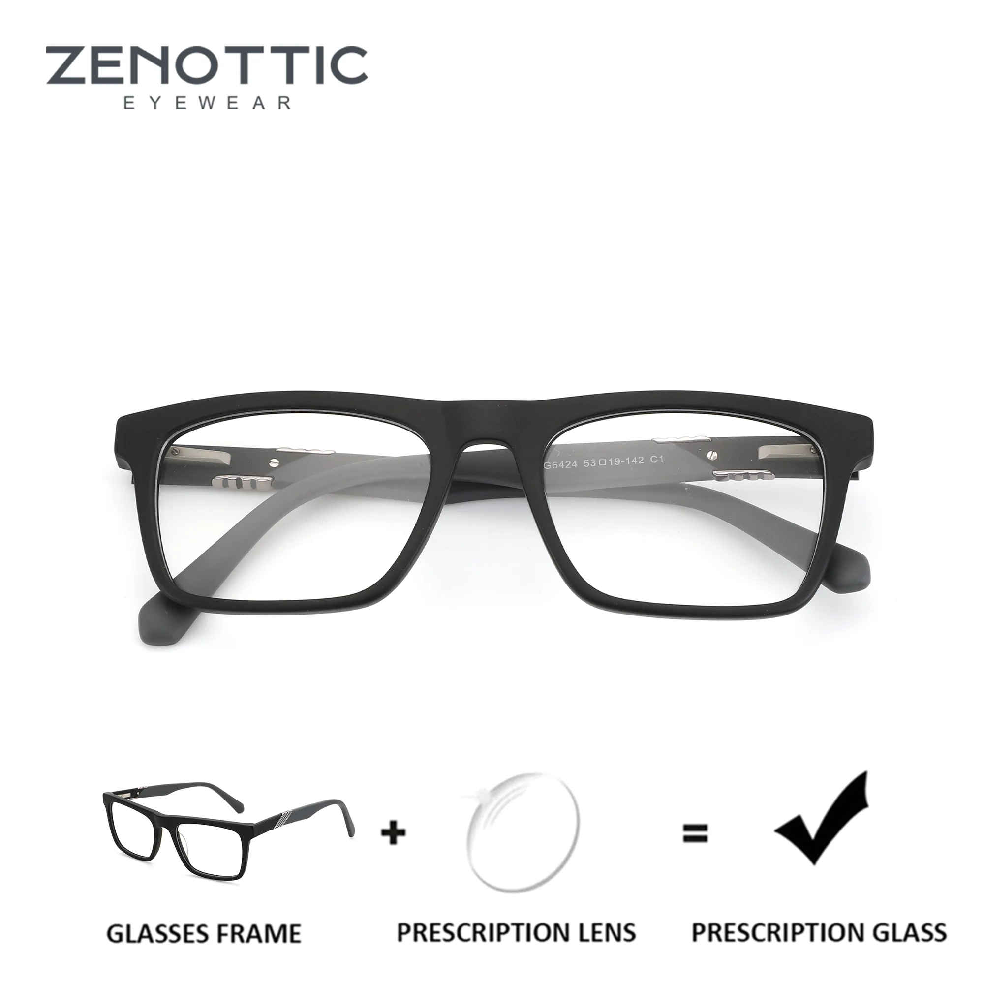 

Очки ZENOTTIC (размер L) квадратной формы из ацетата для мужчин, фотохромные оптические линзы с диоптриями, очки для коррекции близорукости по рецепту