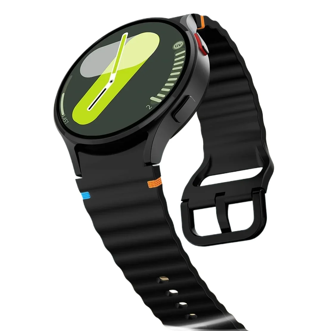 สายนาฬิกาสำหรับ Samsung Galaxy Watch 7 44 มม. 40 มม. 4/5 Pro/6 classic สายนาฬิกาอัจฉริยะซิลิโคนแท้ สายรัดข้อมือ Galaxy Watch7