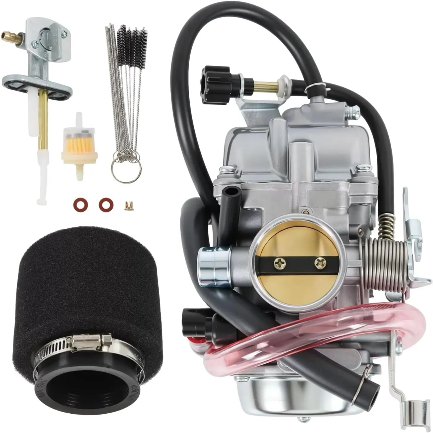 Carburetor Replacement For Kawasaki Bayou 300 KLF300A 1986-1987,KLF300B 1988-2005, Include Air Filter, Fuel Filter, Fuel Petcock