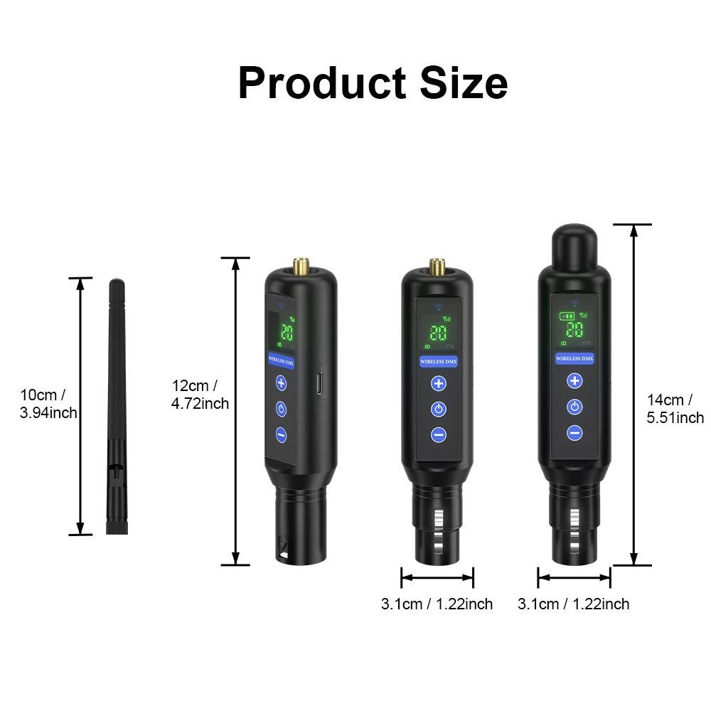 SHEHDS Transmitter Rechargeble Receiver DMX512 94dBm Sensitivity 600m Long Range For DJ Disco Wedding Party 2 Years Warranty