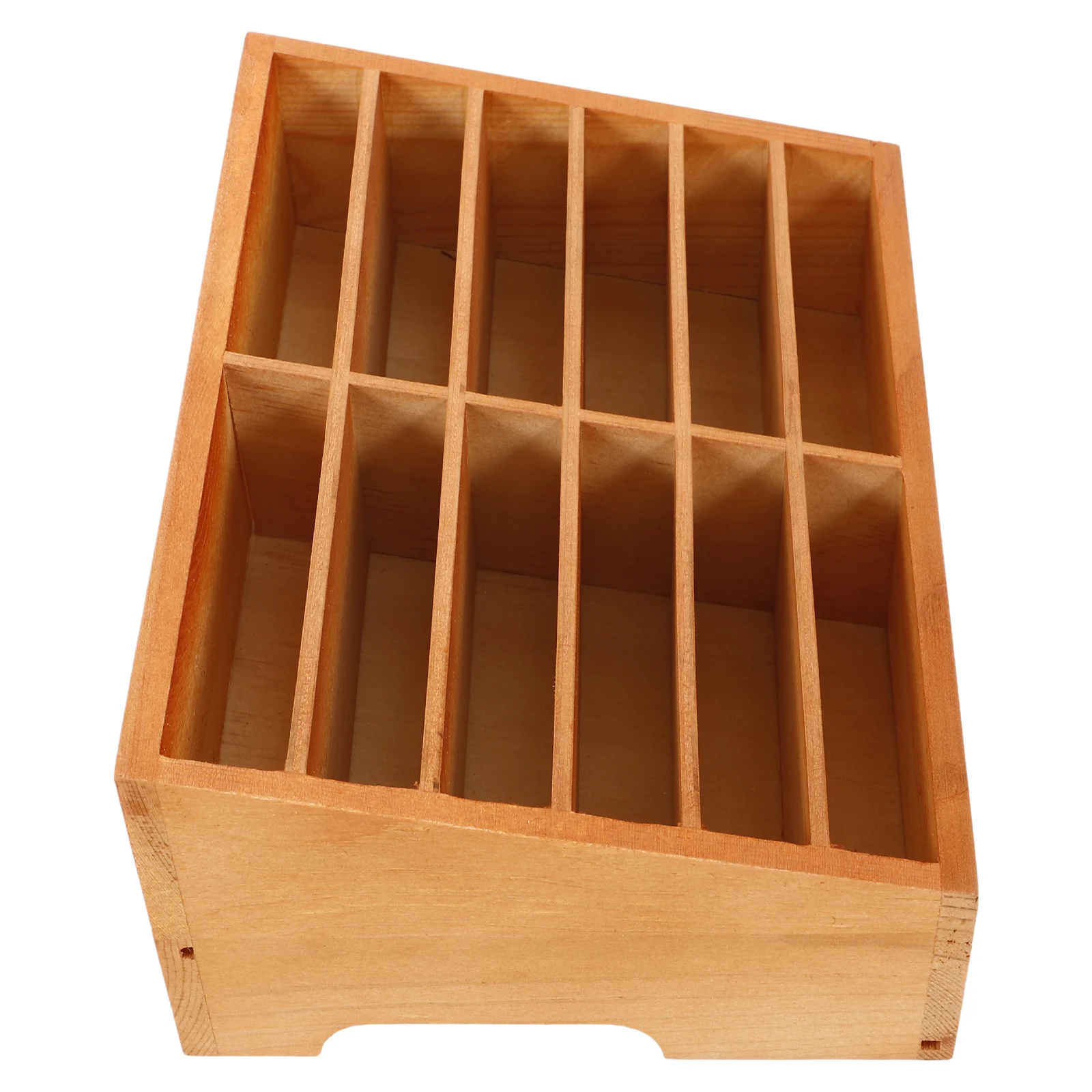 

12-Grid Retro Phone Management Multi-Grid Phone Box Box Desk Organizer for Cell Phones Cards Accessories Storage Display