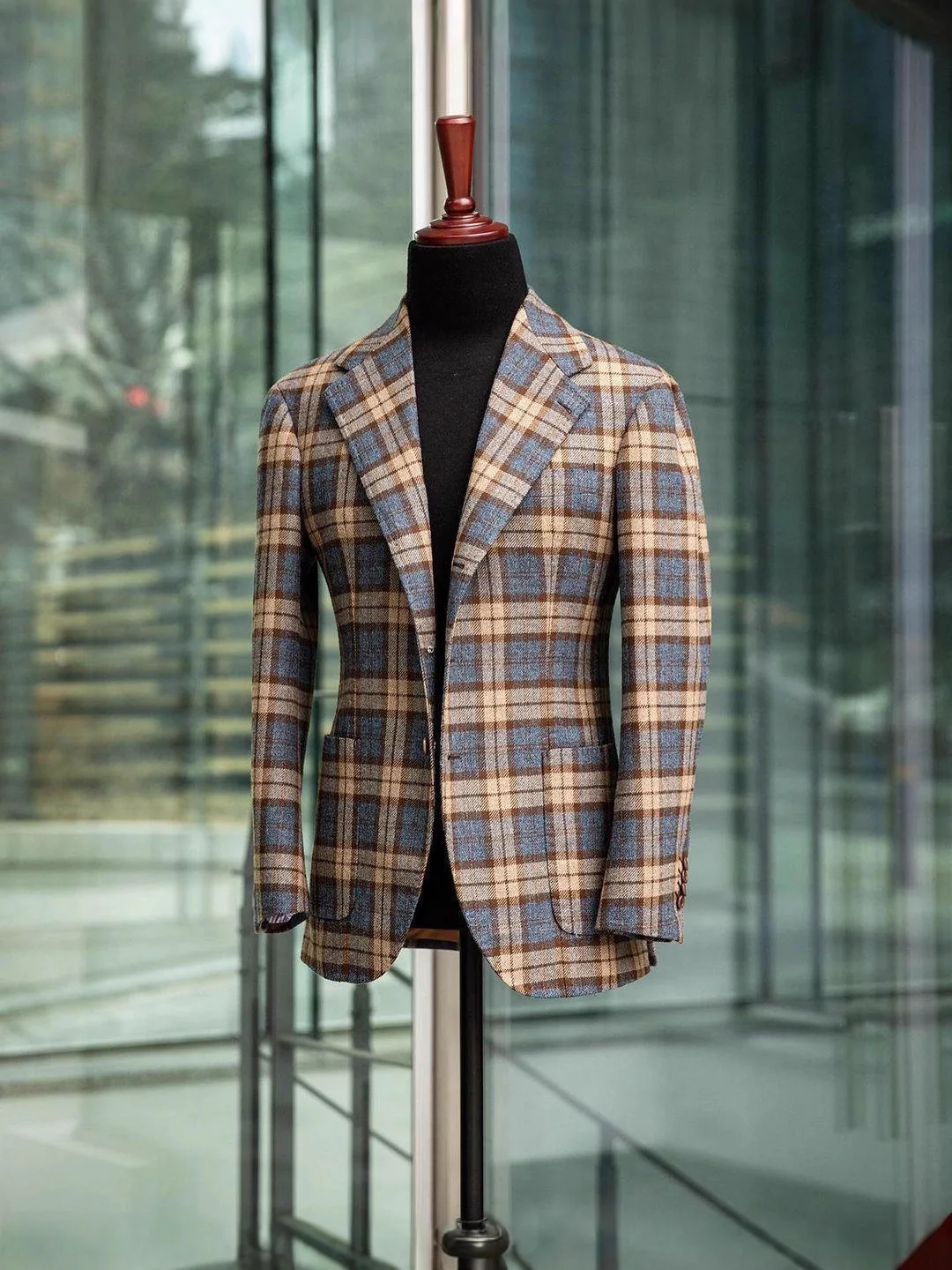 

Delicate Single-breasted fashion plaid classic autumn-winter slim-fit men's suit jacket.Men's Stage Costume.Wedding Tuxedos