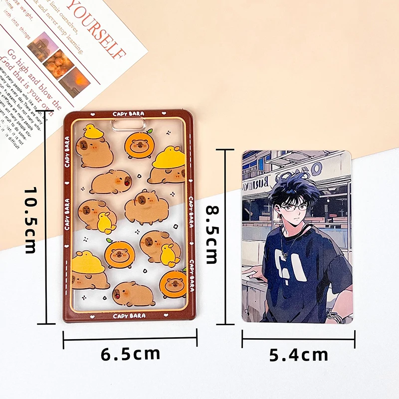 การ์ตูน Capybara Photocard ผู้ถือ Photocards Protector การ์ด Photo กระเป๋า Idol การ์ดรวบรวม Organizer เครื่องเขียน