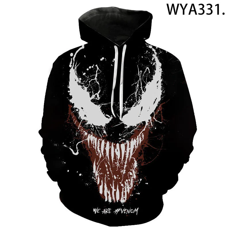 Venom Men's Hoodie Oversized Men's 3D Marvel Printed Pullover Oversized Top New Men's Hoodie Fall Fashion Men's Clothing