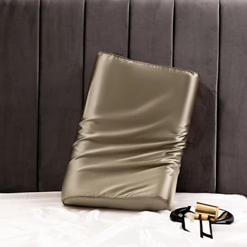 Satin Silk Pillowcase for Memory Foam and Latex Pillow Solid Cushion Cover Hair Skin…
