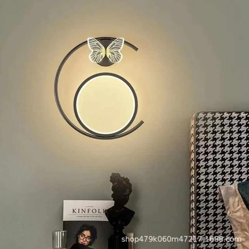 LED Creative Lamp with Bedroom Living Room Hall Background Wall Lamp Modern Minimalist Whole House Eye Protection Warm Wall Lamp