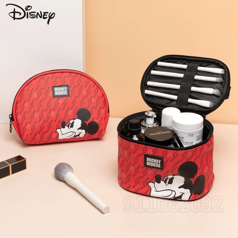 

Disney Mickey New Portable Cartoon Fashion Cosmetic Bag Women's Cosmetic Bag Large Capacity 5-piece Travel Toiletry Storage Bag