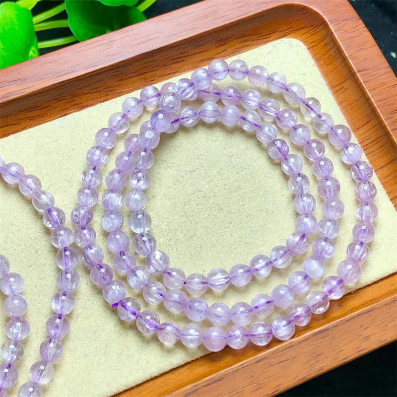 Natural Kunzite Multiple Circles Bracelet Healing Fashion Reiki Crystal Man Woman Fengshui Jewelry Birthday Gift 1pcs 5/6MM