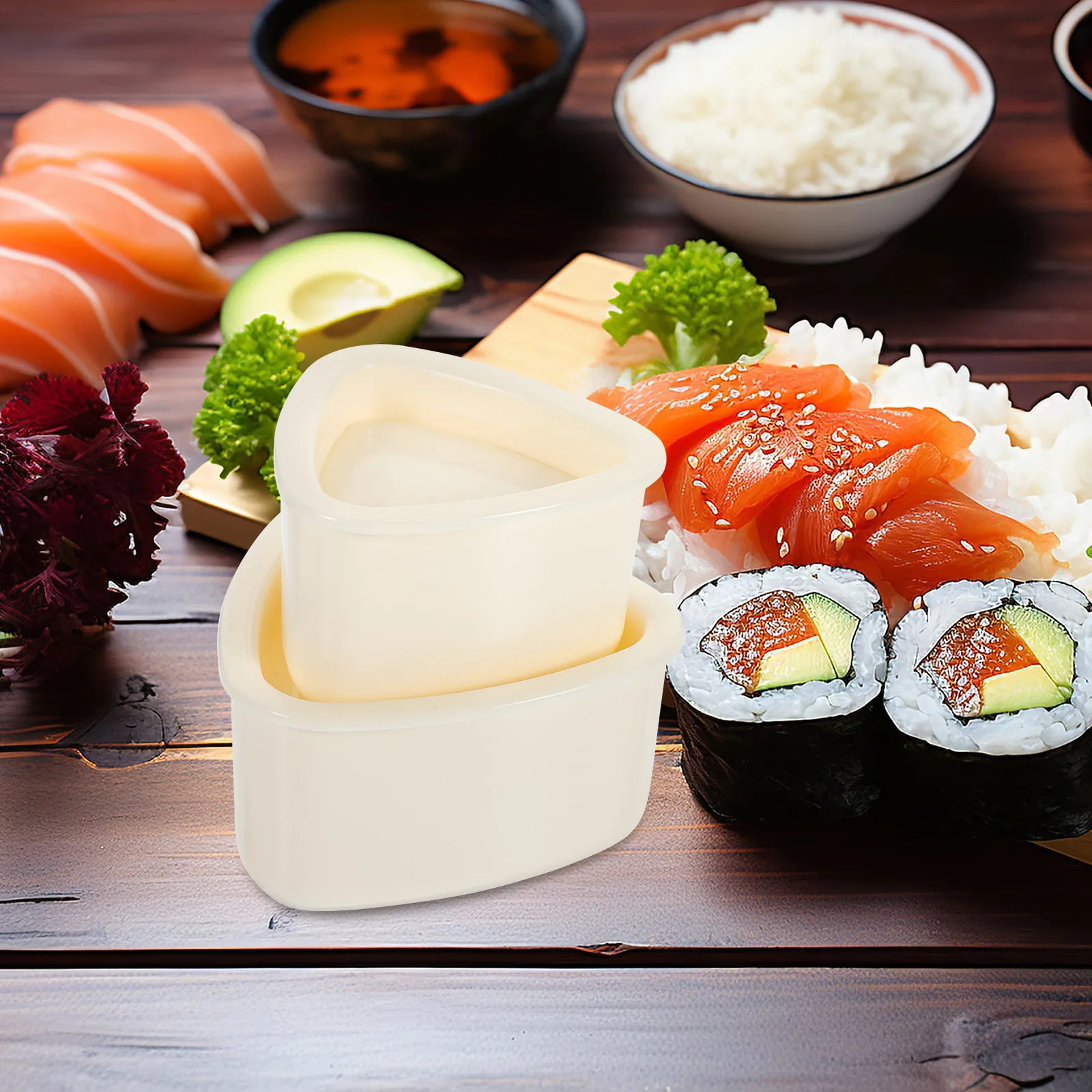 

2 Pcs Food Grade PP Onigiri Mold Triangular Rice Ball Maker Easy Use Kitchen Tools Sushi Press Practical Home Use Gifts