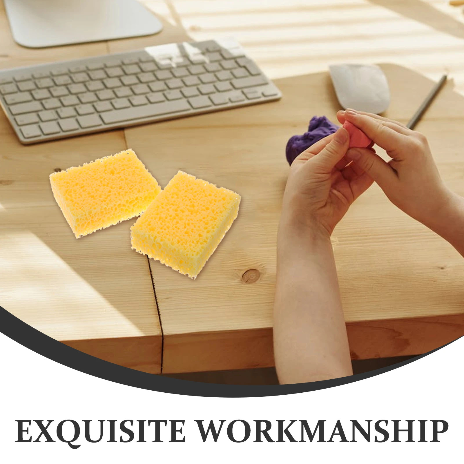 

2pcs Pottery Sponges Diy Art Painting Blocks Rectangle Shape Clay Tools Water Absorption Craft Sponges Ceramic Sponge Portable
