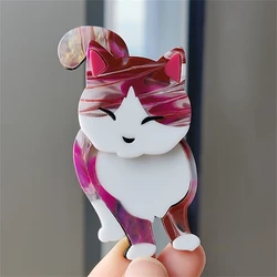 Acrylic Cute Cat Brooches For Women Colorful Animal Pin Cartoon Lovely Pets Party Office Brooch Pin Jewelry New Arrival 2023