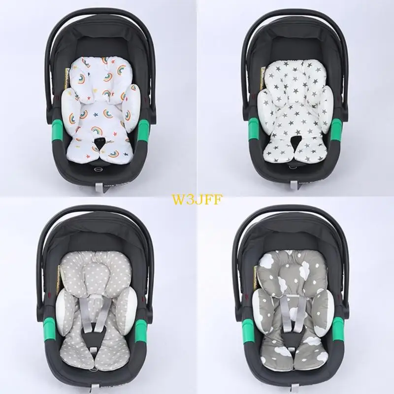 W3JF 유아용 카트 시트 쿠션 통기성 메쉬 디자인 헤드 레스트 신생아 유모차 스윙과 크래들을위한 분리 가능