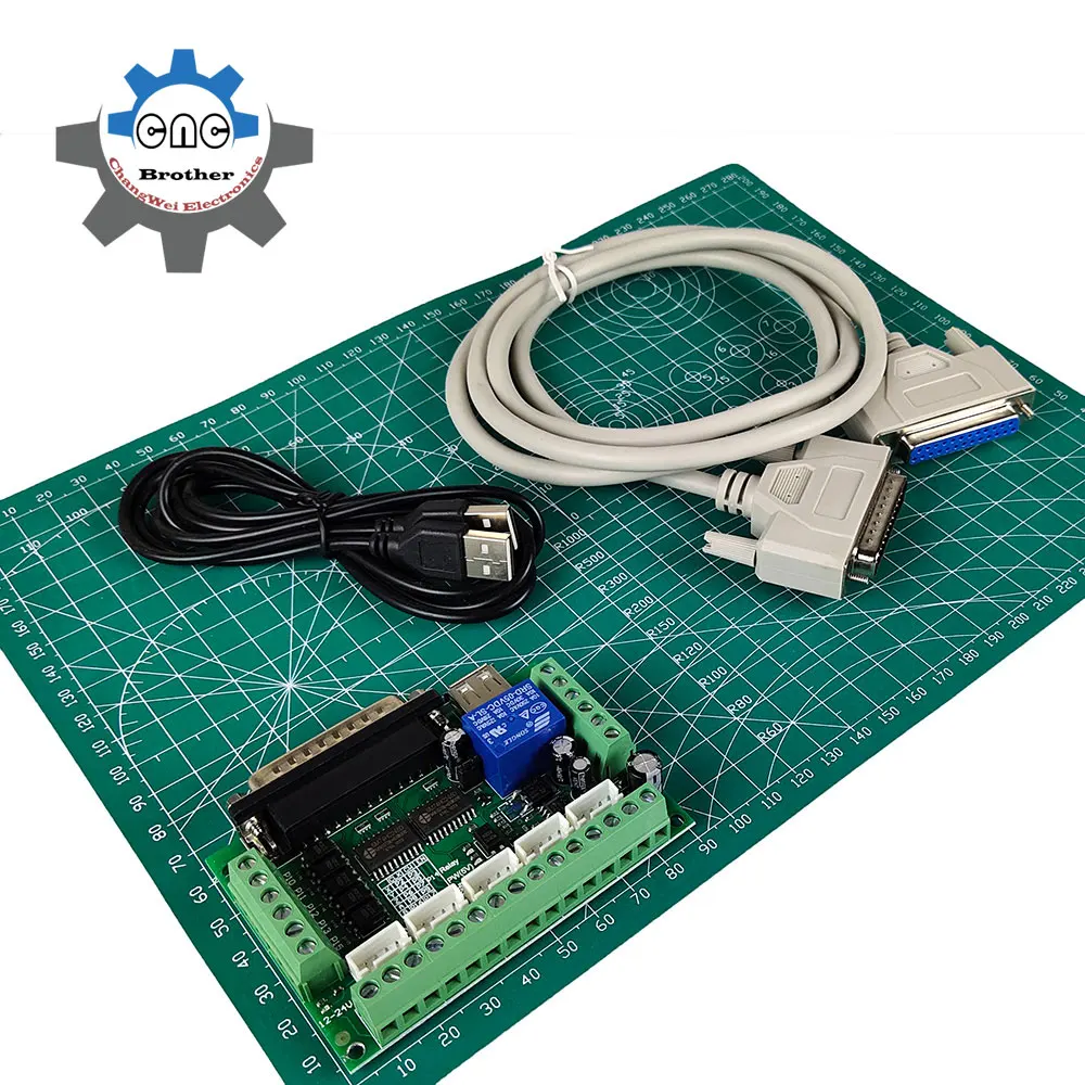 MACH3 Engraving Machine CNC Control Board 5Axis , With An Optocoupler, Motor Drive Controller, With 25-Pin Parallel Port USB Cab