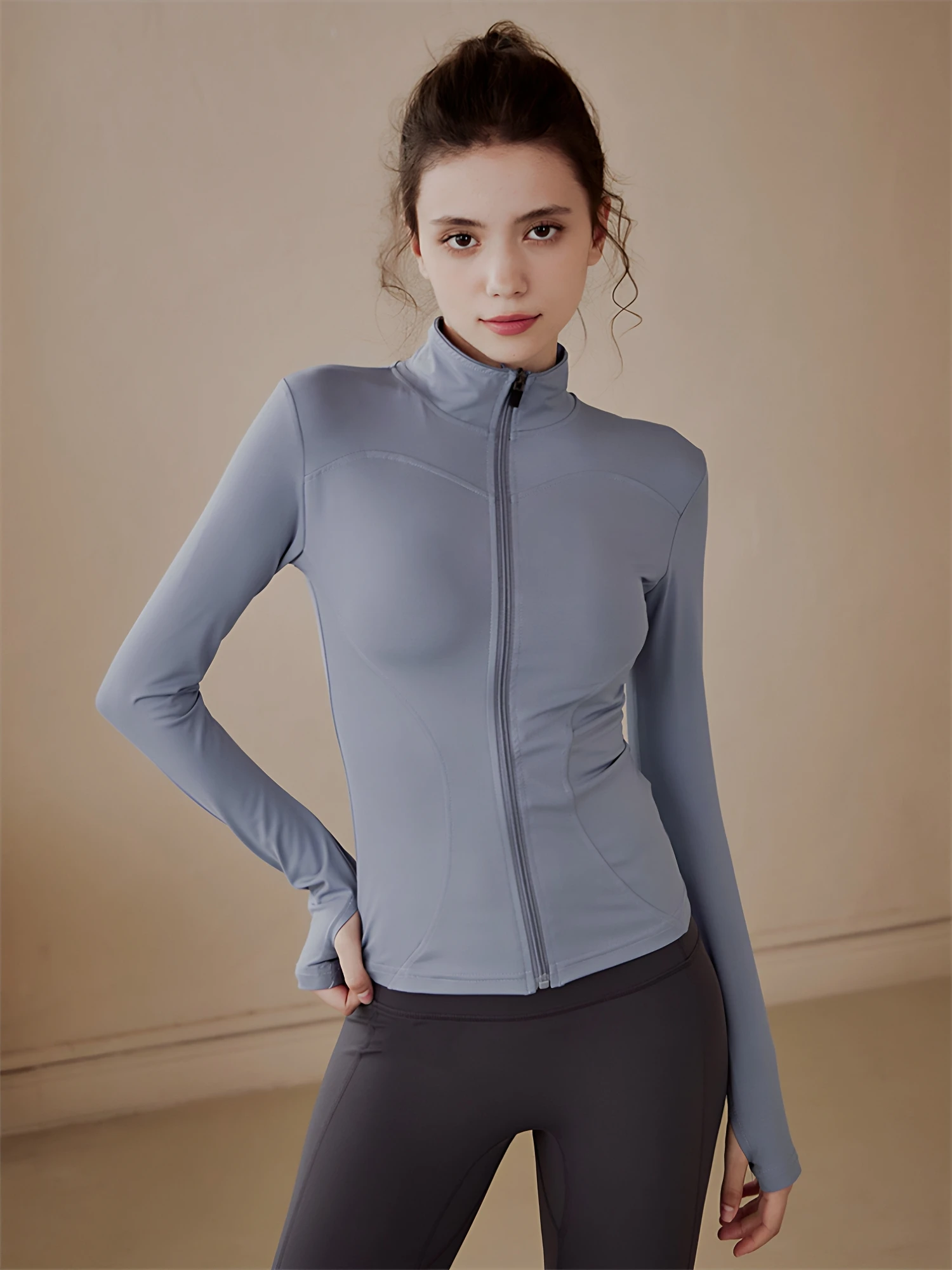 

Спортивная одежда Jaet: женский осенне-зимний облегающий топ для бега и йоги с застежкой-молнией, профессиональный, с эффектом похудения, бренд Ocnltiy