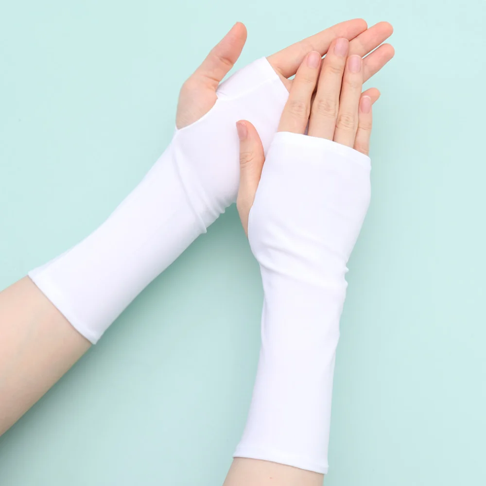 Sunscreen Protection Fingerless Long Gloves Summer Women Men Arm Cool Mittens Half Finger Sleeves Cycling Driving Accessories