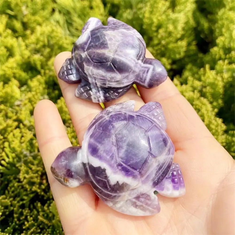 

Natural Dream Amethyst Sea Turtle Carving Animal Carving Model Crafts Fashion Home Decoration Healing Fengshui Gift 1pcs