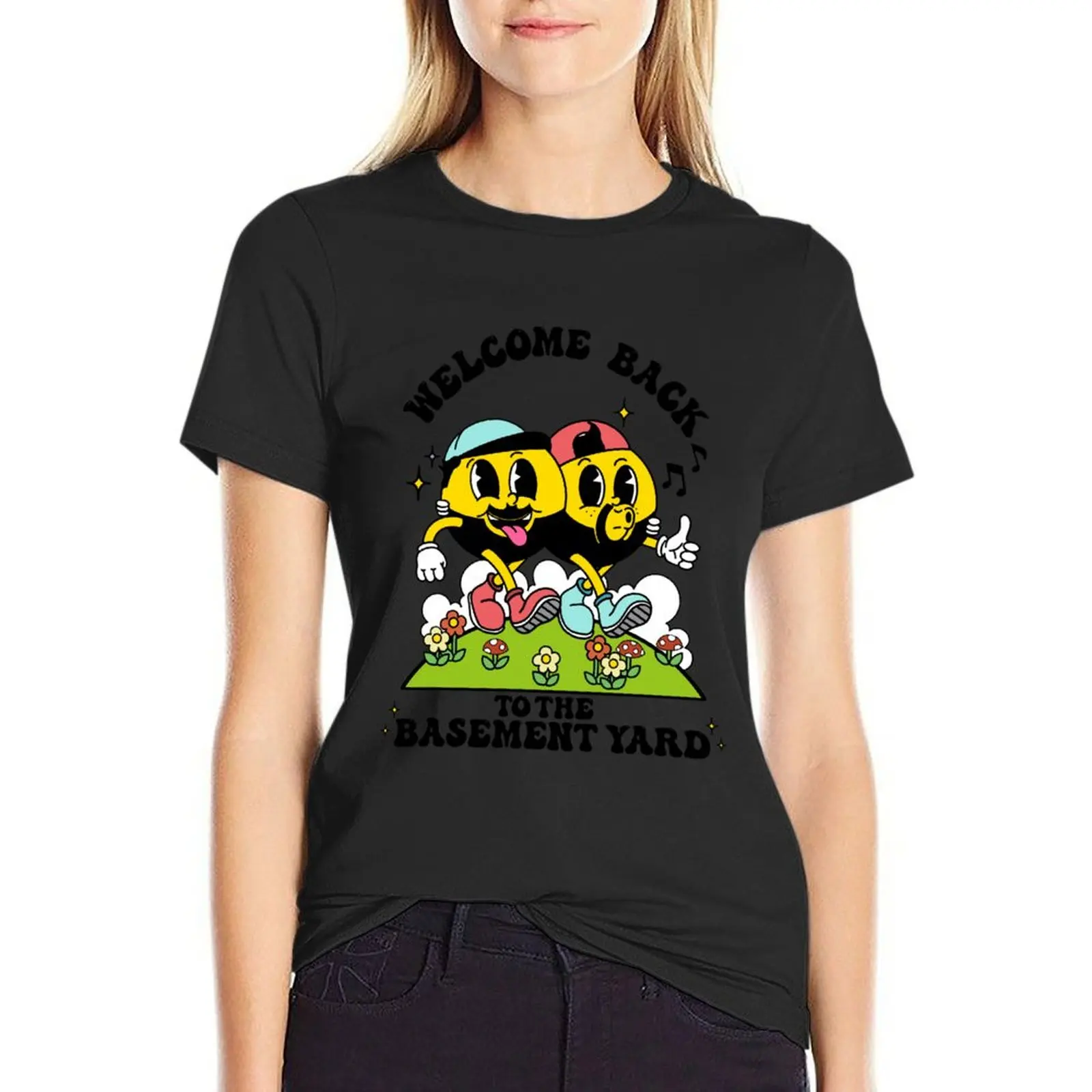 

Santagato Studios Merch The Basement Yard T-Shirt anime heavyweights aesthetic clothes vintage clothes tops for Women