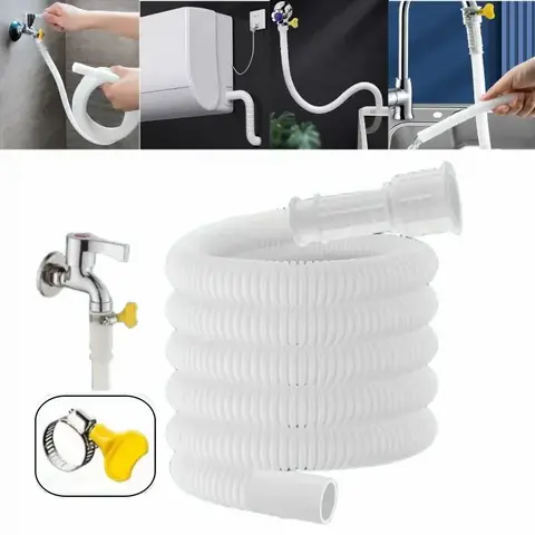 1-4m branco mangueira de drenagem mangueiras de entrada extensão tubo de drenagem para ar condicionado lavagem maching torneira da cozinha acessórios
